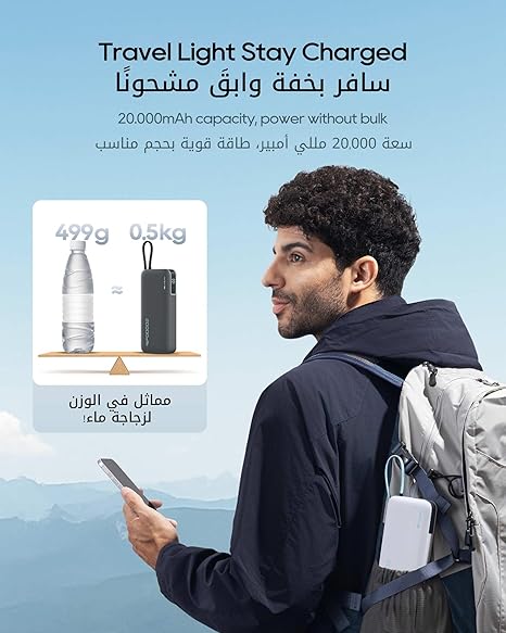 CP25 Power Bank, 20000mAh 55W Portable Travel Charger