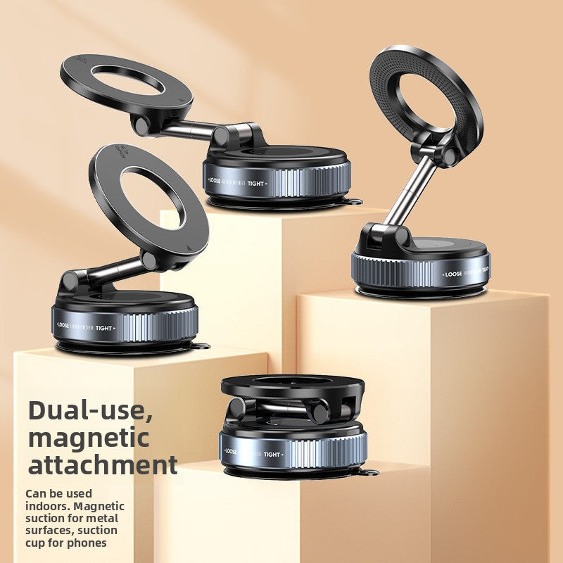 Magnetic Mobile Phone Holder with Vacuum Suction Base & 360° Rotation - Accessories