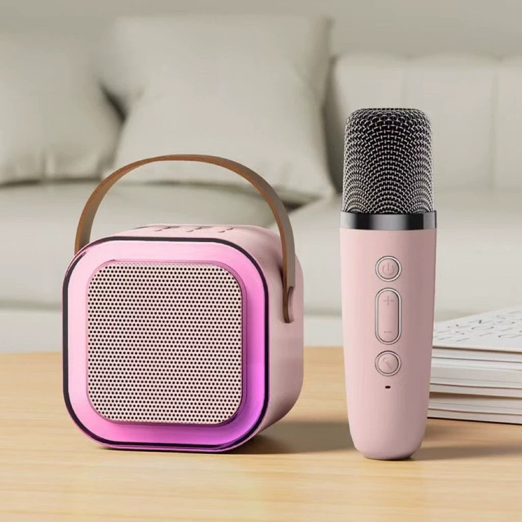 Wireless Karaoke Speaker with Microphone - Light Pink Single-Mic / High-End Multi-Function - Bluetooth