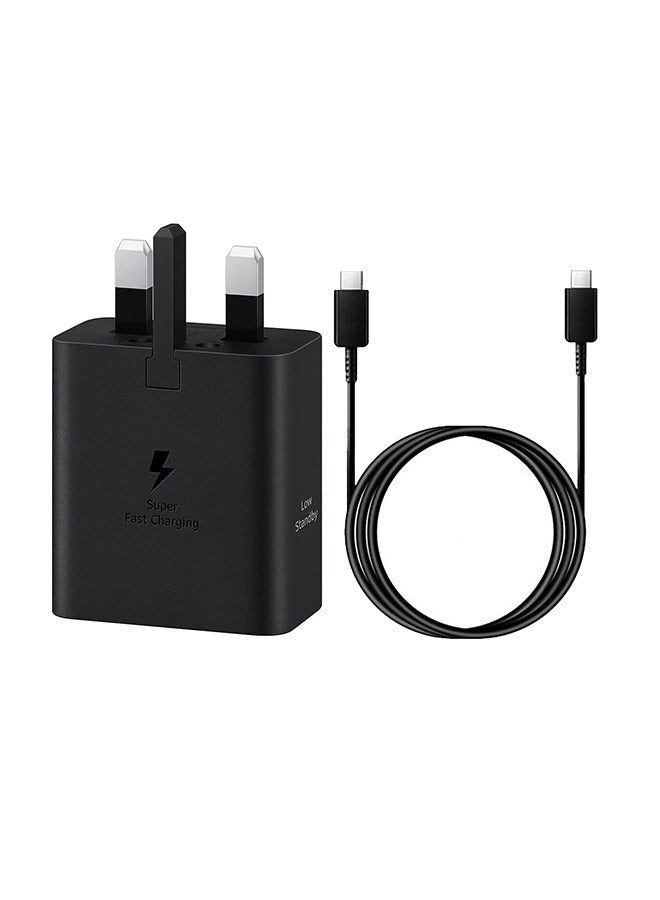 Samsung 45W Power Adapter with USB-C Cable 5A 1.8m Super Fast Charging for Compatible Devices Black