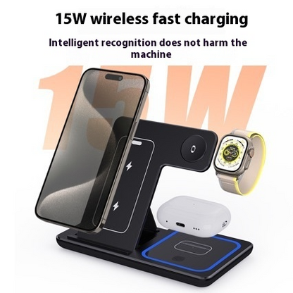 3-in-1 LED Wireless Charging Station Foldable UAE - Accessories