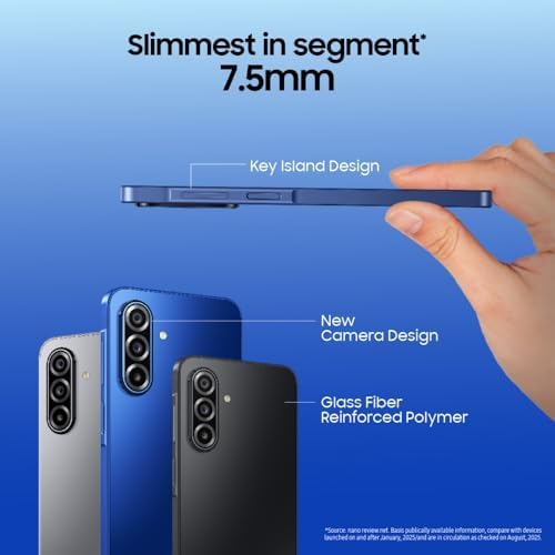 سامسونج جوال جالكسي ايه 17 الجيل الخامس 5G بذاكرة RAM 6GB وذاكرة تخزين 128GB، هاتف ذكي بنظام اندرويد بدون شاحن، شاشة كبيرة 50 ميجابكسل، كاميرا OIS اصدار هندي|B0FW3RP8YJ
