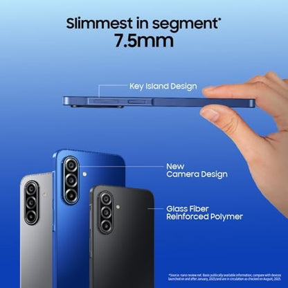 سامسونج جوال جالكسي ايه 17 الجيل الخامس 5G بذاكرة RAM 6GB وذاكرة تخزين 128GB، هاتف ذكي بنظام اندرويد بدون شاحن، شاشة كبيرة 50 ميجابكسل، كاميرا OIS اصدار هندي|B0FW3RP8YJ