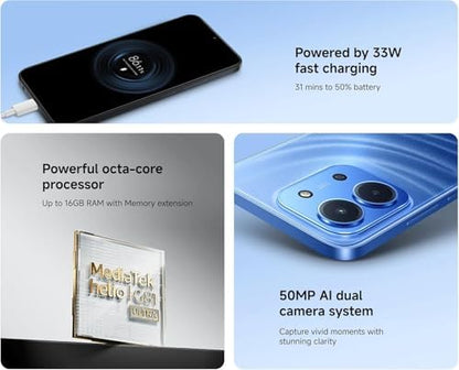 Xiaomi Redmi 15C Smartphone 4+128GB,Midnight Black,Massive 6000mAH Battery|B0FMP8VFXK