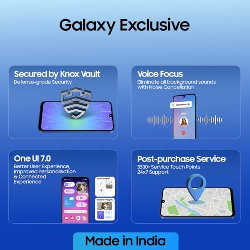 سامسونج جوال جالكسي ايه 17 الجيل الخامس 5G بذاكرة RAM 6GB وذاكرة تخزين 128GB، هاتف ذكي بنظام اندرويد بدون شاحن، شاشة كبيرة 50 ميجابكسل، كاميرا OIS اصدار هندي|B0FW3RP8YJ
