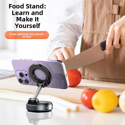Magnetic Mobile Phone Holder with Vacuum Suction Base & 360° Rotation - Accessories