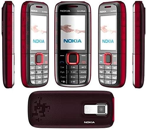 Nokia 5130 XpressMusic refurbished keypad phone Black/Red with Arabic/English dual language support – available in UAE"
