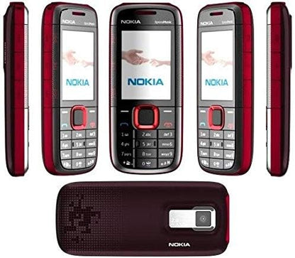 Nokia 5130 XpressMusic refurbished keypad phone Black/Red with Arabic/English dual language support – available in UAE"