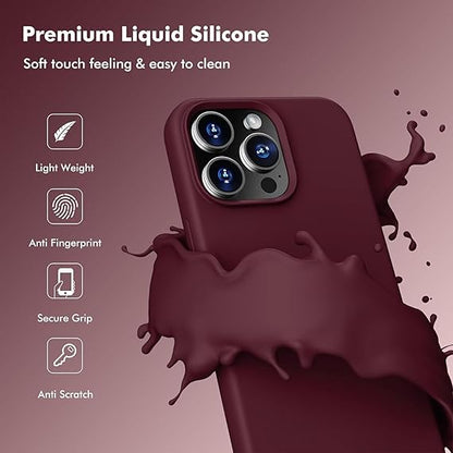 TR-PLANET Case for iPhone 16 Pro Max Cover, Liquid Silicone Rubber Soft Back Cover
