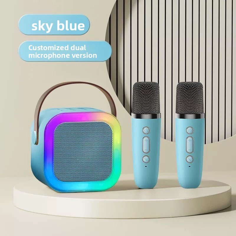 Wireless Karaoke Speaker with Microphone - Sky Blue Dual-Mic / High-End Multi-Function - Bluetooth