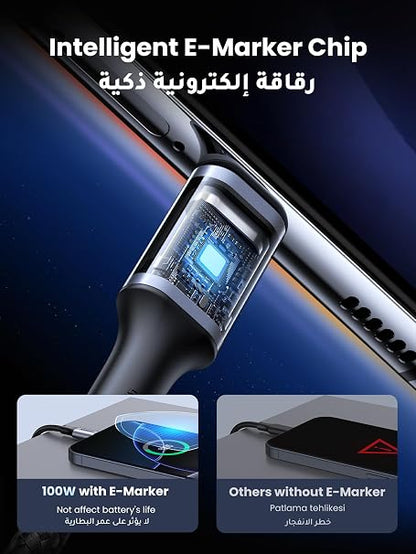 USB C Cable 0.5M, Braided 100W Power Delivery PD Super Fast Charge