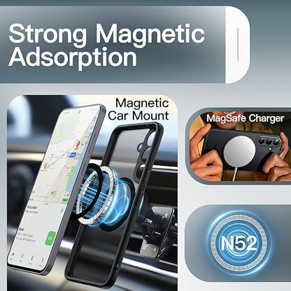 Magnetic Case for Samsung Galaxy S25 FE, Compatible with MagSafe, Translucent Matte