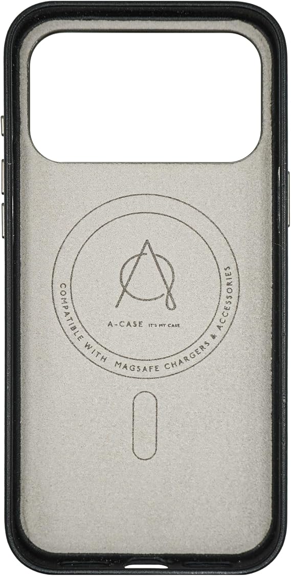 A-Case Alimli Vegan Leather Crystal RhinestoneBlack, iPhone 17 Pro Max)