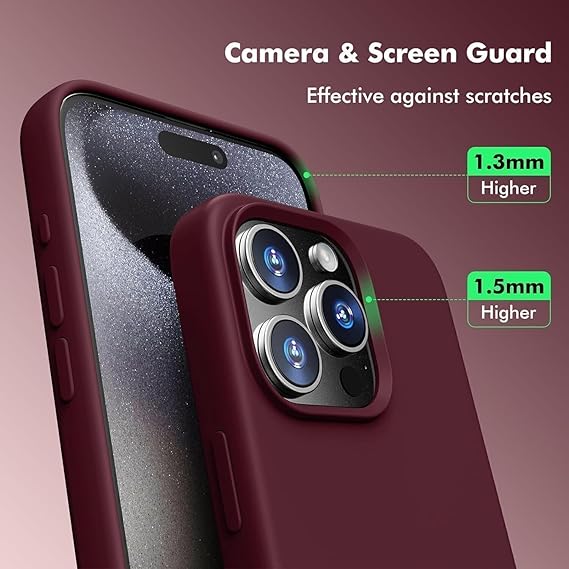 TR-PLANET Case for iPhone 16 Pro Max Cover, Liquid Silicone Rubber Soft Back Cover