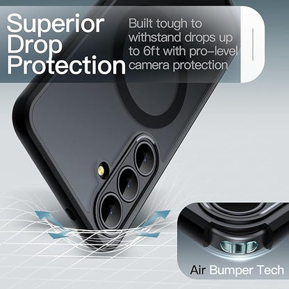 Magnetic Case for Samsung Galaxy S25 FE, Compatible with MagSafe, Translucent Matte