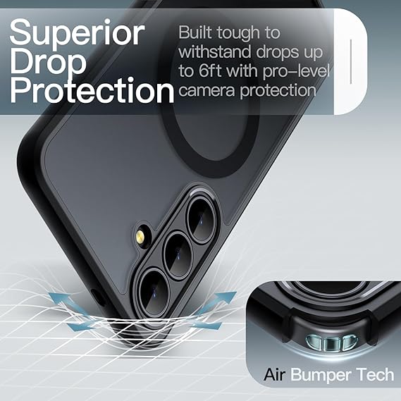 Magnetic Case for Samsung Galaxy S25 FE, Compatible with MagSafe, Translucent Matte