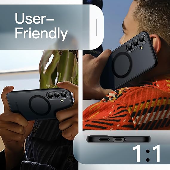 Magnetic Case for Samsung Galaxy S25 FE, Compatible with MagSafe, Translucent Matte