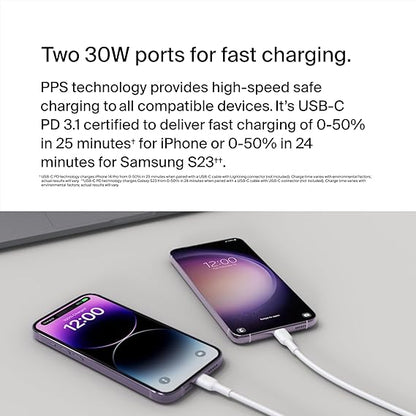 BoostCharge dual USB-C plug with PPS