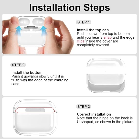 for AirPods Pro 3 Case, Clear Soft Transparent Military Grade