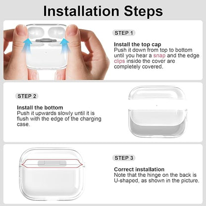 for AirPods Pro 3 Case, Clear Soft Transparent Military Grade