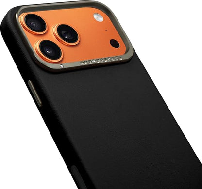 A-Case Alimli Vegan Leather Crystal RhinestoneBlack, iPhone 17 Pro Max)