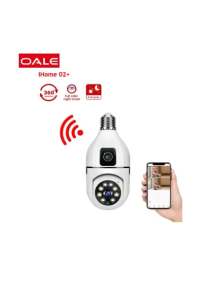 OALE iHome 02+ 2K Ultra HD Dual WiFi Security Camera with Night Vision and 360° View for Indoor/Outdoor