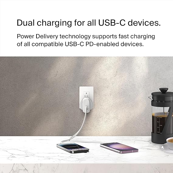 BoostCharge dual USB-C plug with PPS