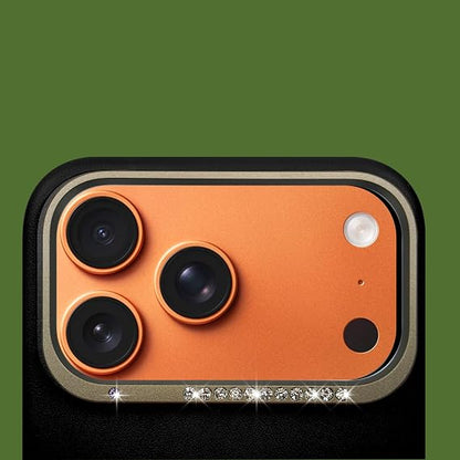 A-Case Alimli Vegan Leather Crystal RhinestoneBlack, iPhone 17 Pro Max)