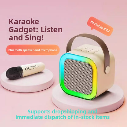 Wireless Karaoke Speaker with Microphone - Off-White Single-Mic / High-End Multi-Function - Bluetooth