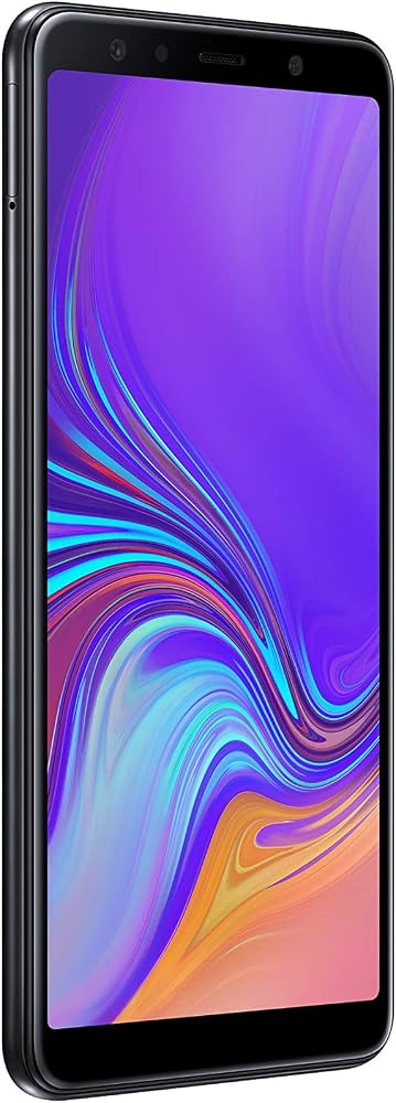 Smartphone with a colorful display on a black background