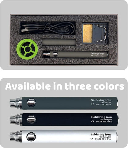 Portable 8W USB Soldering Kit with Stand & Extra Tip