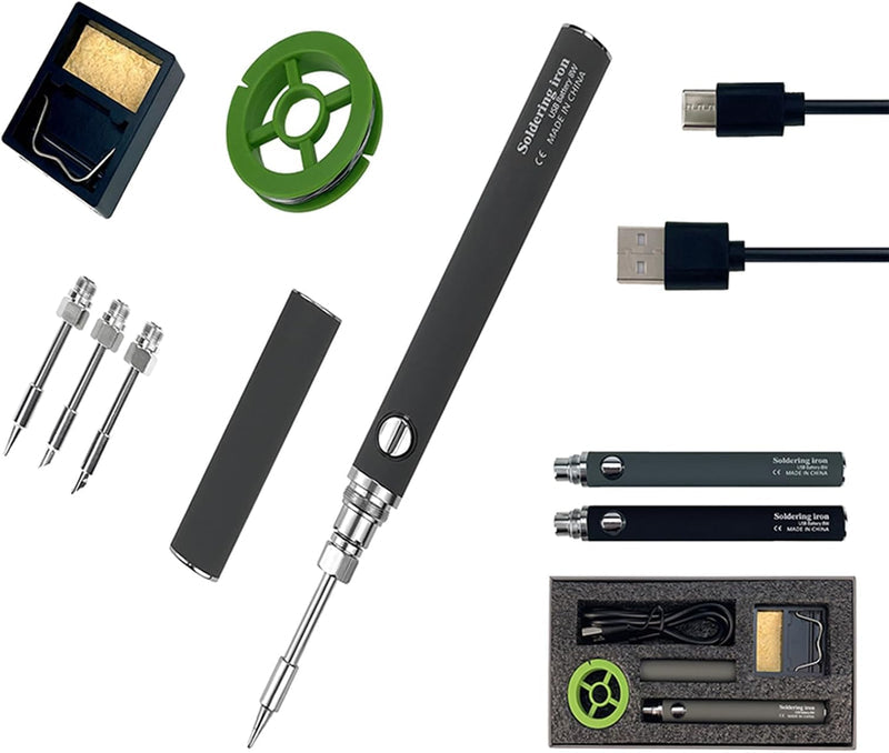 Portable 8W USB Soldering Kit with Stand & Extra Tip