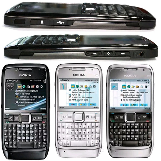 Nokia E71 Renewed Front View - QWERTY Keypad Black | eBazar UAE