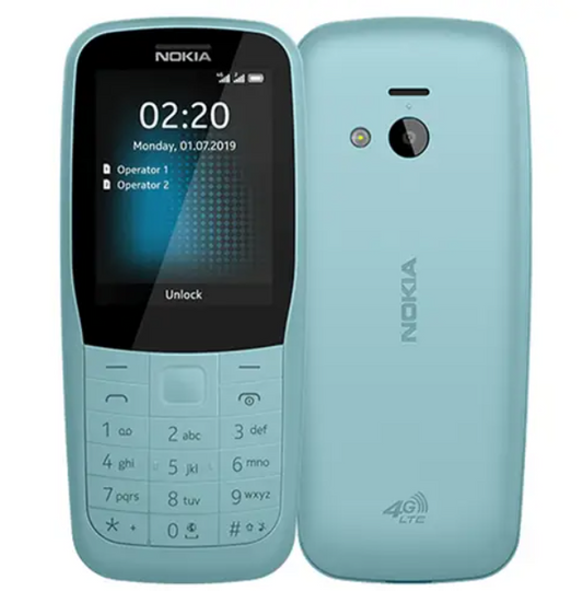Nokia 220 4G Dual SIM Mobile Phone Blue – Front View UAE
