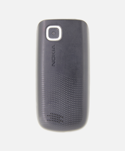 A dark gray Nokia mobile phone case with a textured dotted pattern and a camera cutout at the top, shown on a light gray background.