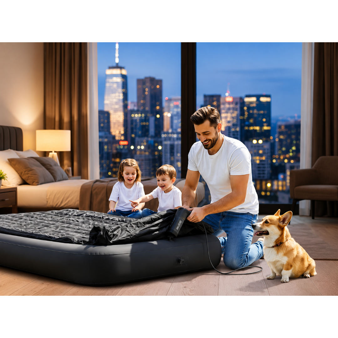 Double Inflatable Air Bed with Built-in Electric Pump