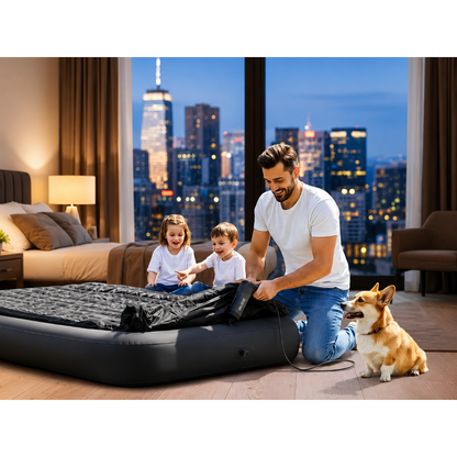Double Inflatable Air Bed with Built-in Electric Pump