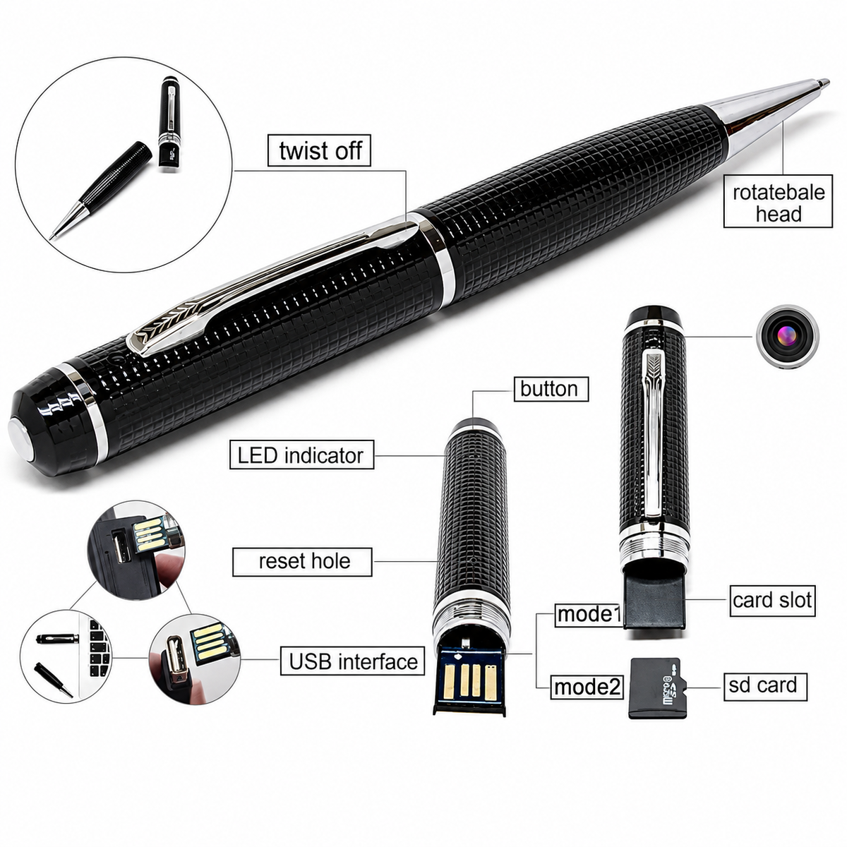 Mini Camera Pen 1080P HD Video & Audio Recorder