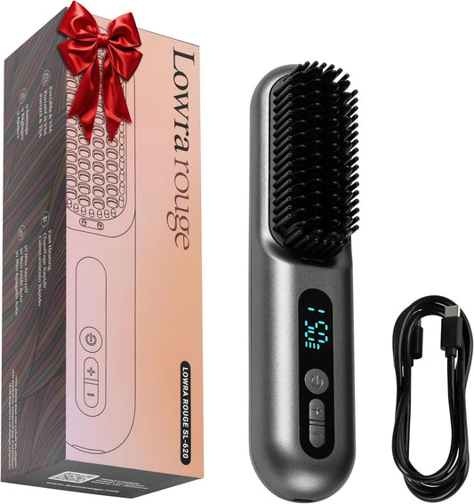 Cordless Hair Straightener Brush - 9 Heat Settings