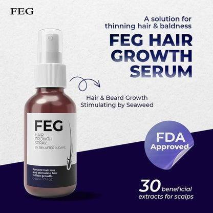 FEG Plus Hair Growth Spray + Free Derma Roller | UAE