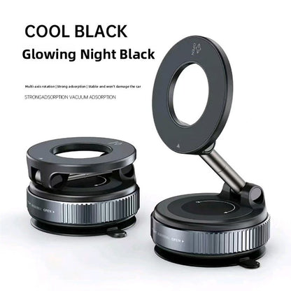 Magnetic Mobile Phone Holder with Vacuum Suction Base & 360° Rotation - K007-black / Standard - Accessories