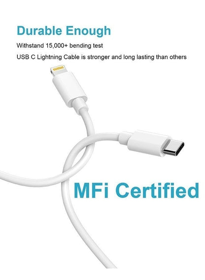 For iPhone 20W Fast Charger | USB C Wall Fast Charger with USB C to Lightning Cable Compatible with iPhone 14/14 Pro/14 Pro Max/13/12/SE2020/11/XR/XS Max/X/iPad