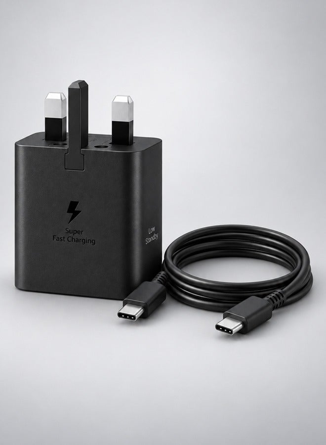 Samsung 45W Power Adapter with USB-C Cable 5A 1.8m Super Fast Charging for Compatible Devices Black