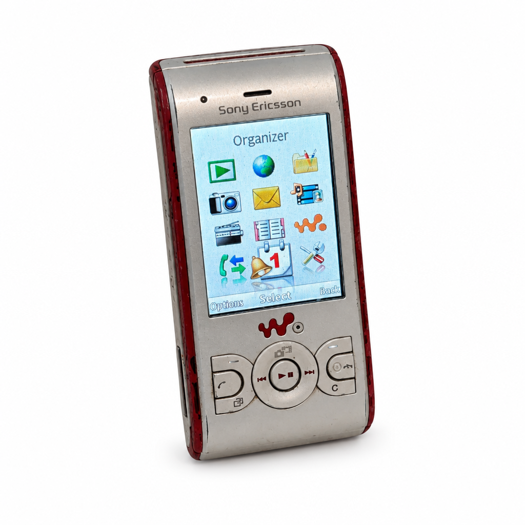 Refurbished Sony Ericsson W595 closed front with menu screen