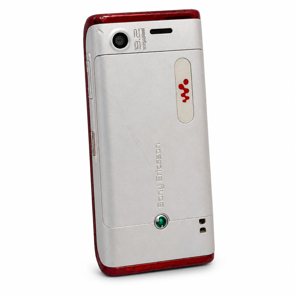 Refurbished Sony Ericsson W595 white and red rear view
