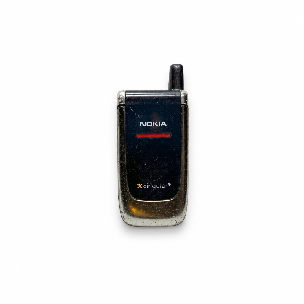 Refurbished Nokia 6060 closed front view on white background