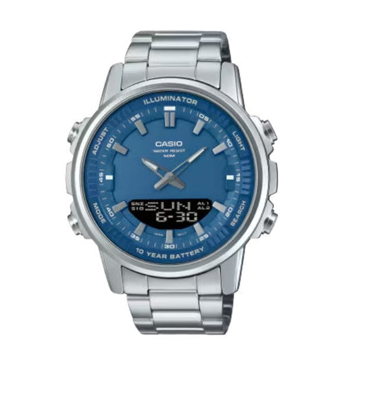 Turquoise Dial Men’s Watch – Silver & Blue | UAE