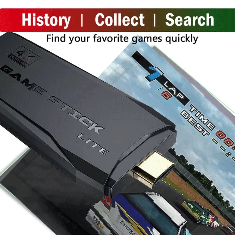 Game Stick Lite console with racing game on screen